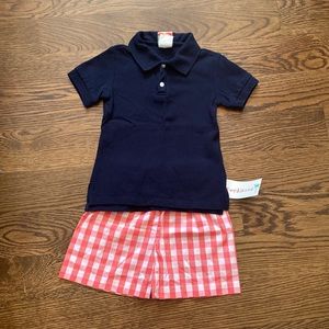 Shrimp & Grits polo and short set. 4T-5T.